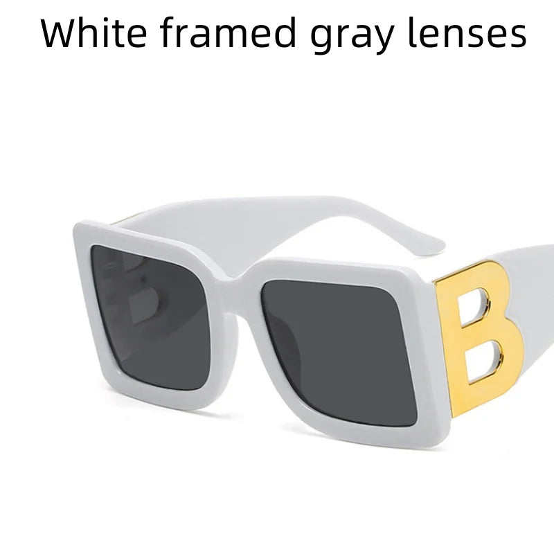 Women's Sunglasses Large Frame Square B Letter Trendy Vintage Fashionable Wear