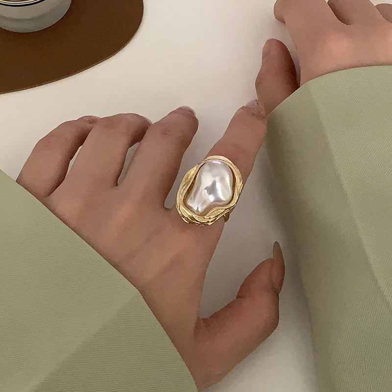 New Adjustable Colorful Drip Glaze Ring Women Fashion Retro Geometric Gold Colour Metal Rings