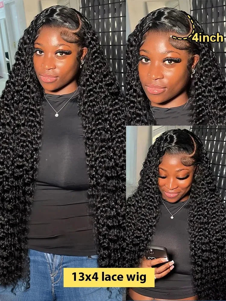 200 Density 13X4 13x16 Hd Lace Frontal Curly Human Hair Wig 30 Inch Brazilian For Women Transparent Lace Front Human Hair Wigs