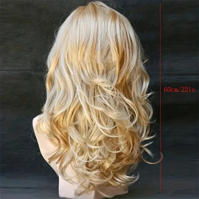 22 Inch Deep Wave Synthetic Fiber Hair Wigs For Women Girls Hair Replacement Wigs