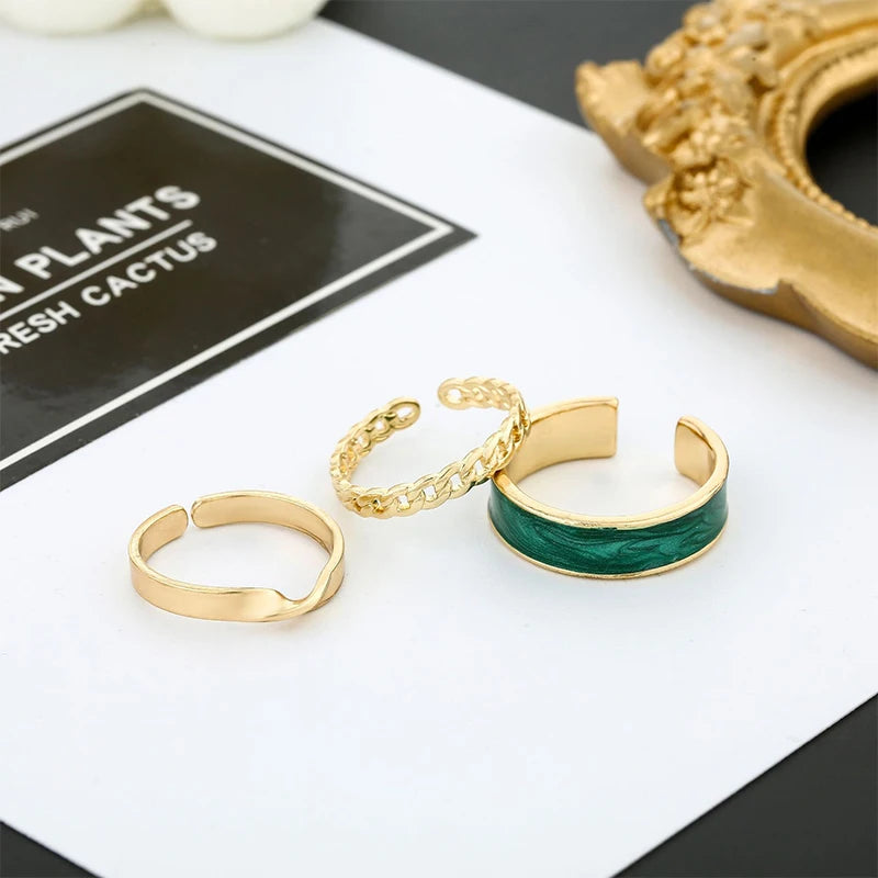 Hip Hop Rings For Women Man Punk Stainless Steel Adjustable Opening Personality Minimalist