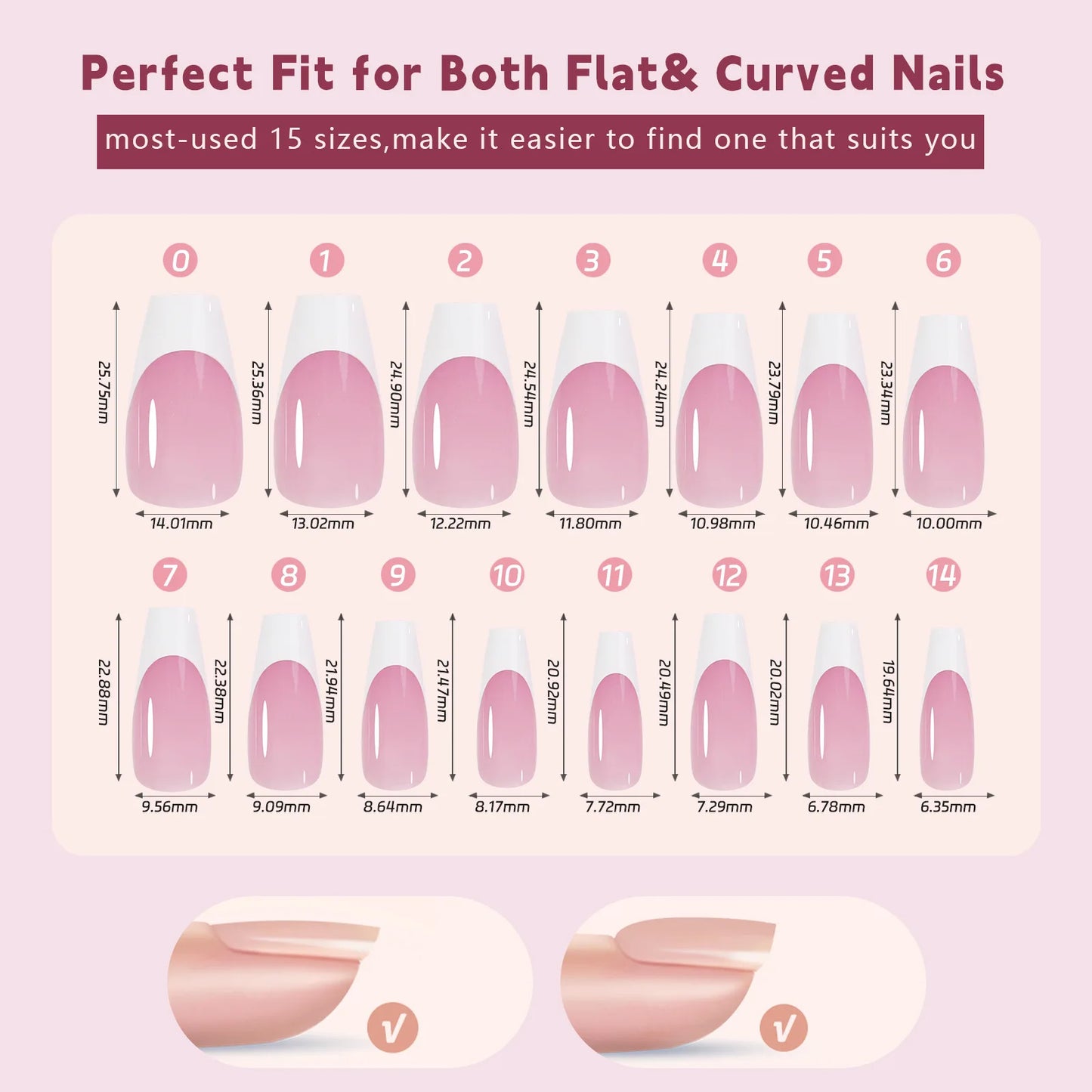 150pcs Nude White Fake Nails Need Adhesive Glue Glitter Press on Nails Women Wearable Nail