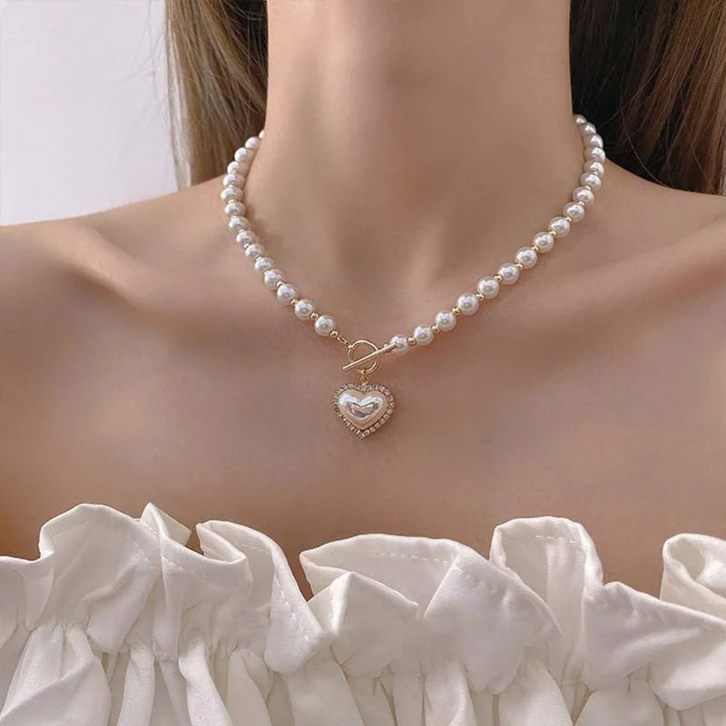 New Baroque Pearl Choker Necklace For Women Luxury Wedding Party Triple-layer Beaded Necklace