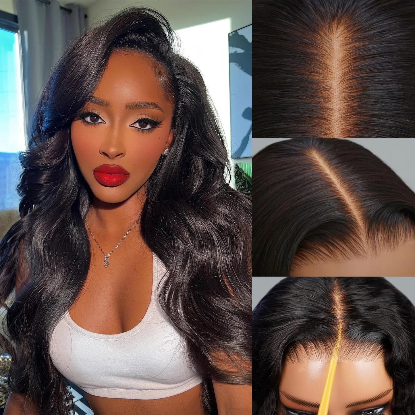 4x4 Closure lace frontal wig Brazilian 100% human hair Body wave 30 inch lace front for Women Choice 5x5 Closure Water Wave Wig