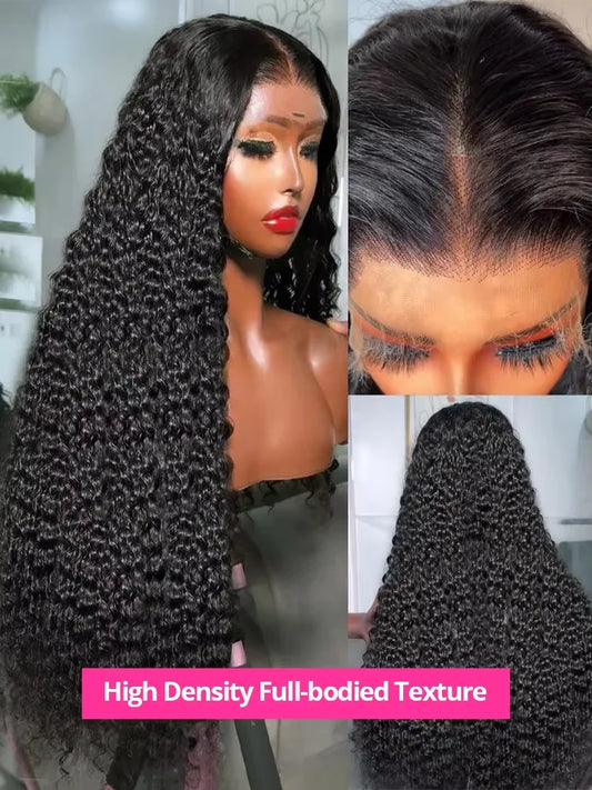 30 40 Inch Curly Wigs HD 13x6 Lace Front Human Hair Wig Loose Deep Wave 250 Density Remy Raw Hair Indian Preplucked For Women