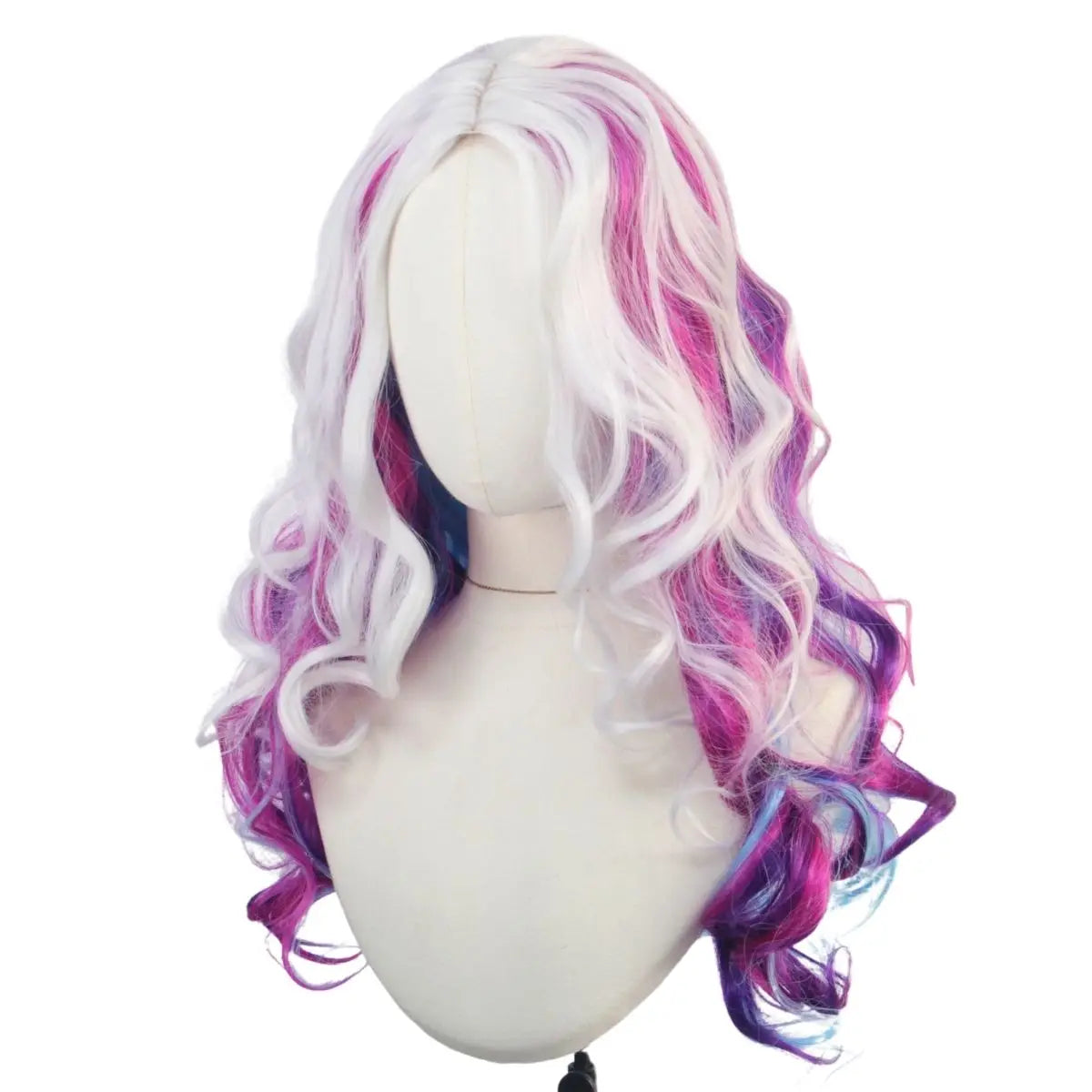 Colorful Lolita gradient highlights long curly hair synthetic middle part wig four color anime wigs