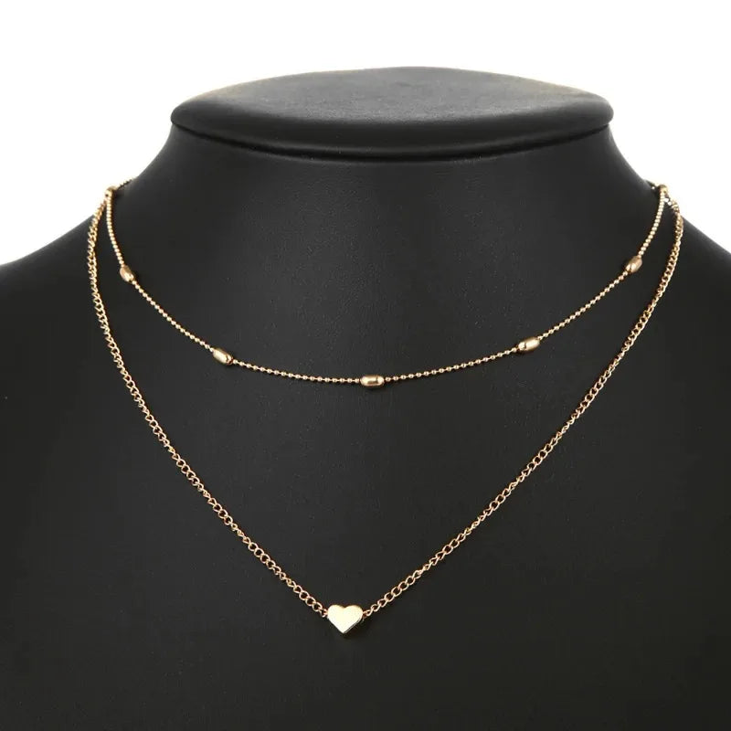 New Minimalist Clavicle Necklaces for Women Heart Love pendants Neck Chain Fashion