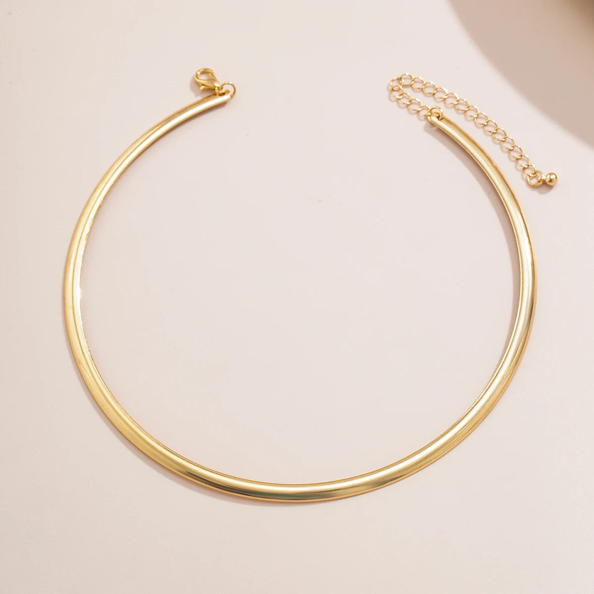 Elegant Simple Chunky Circle Torques Necklace for Women Trendy Choker Collar Fashion Jewelry