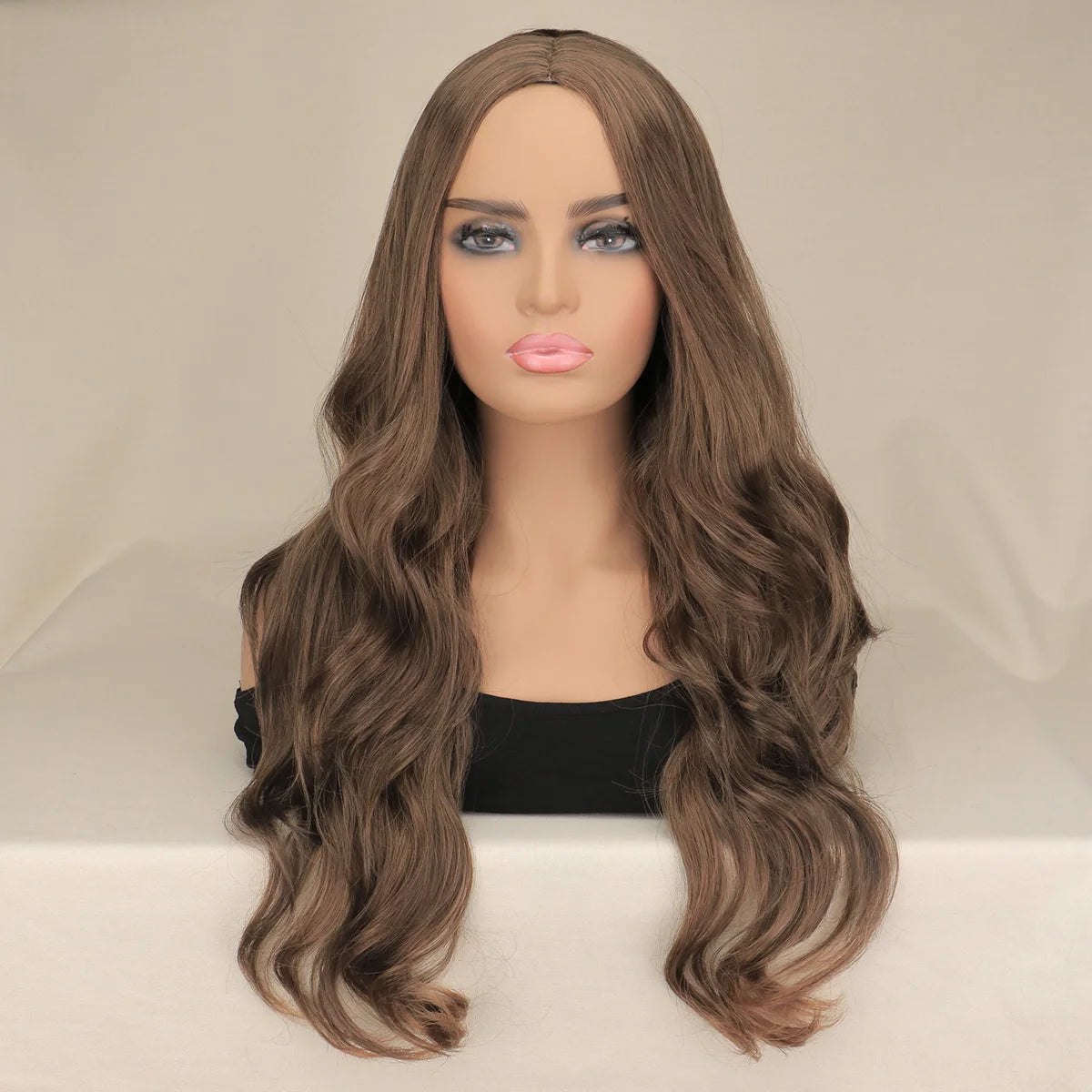 Long Black Wavy Hair Wigs for Women Natural Synthetic Curly Wig