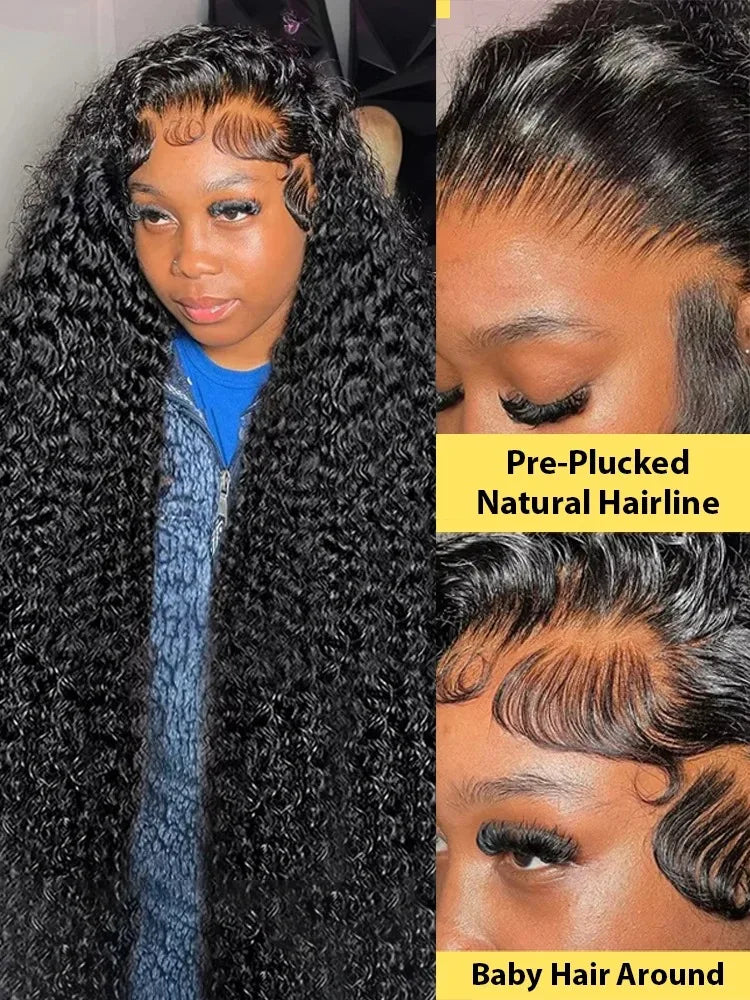 200 Density 13X4 13x16 Hd Lace Frontal Curly Human Hair Wig 30 Inch Brazilian For Women Transparent Lace Front Human Hair Wigs