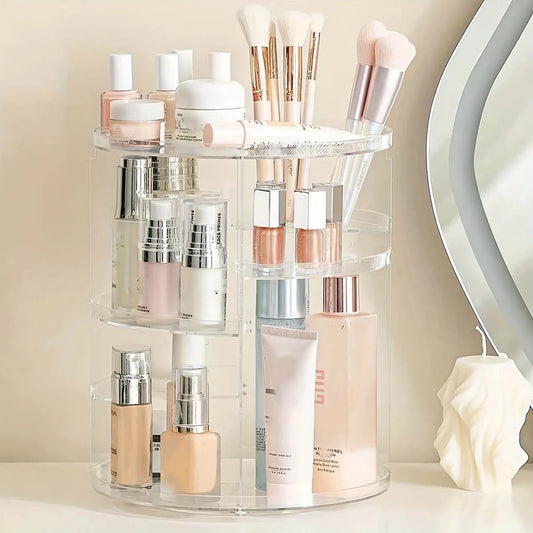 360° Rotating Makeup Organizer, Spinning Bathroom Organizer Countertop, organizer for cosmetics
