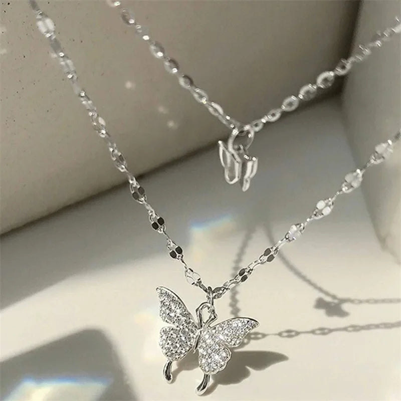 Two Round Shaped Necklaces Female Exquisite Geometric Women Chain Choker Neck Necklace