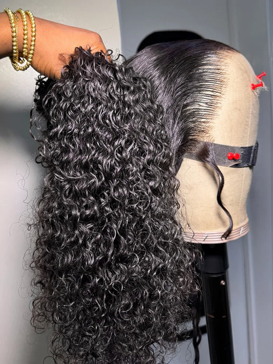 5x5 Water Culry Closure Glueless Wig 13x6 Lace Front Human Hair 30 40 Inch Deep Wave 13x4 HD Transparent Lace Frontal Wig