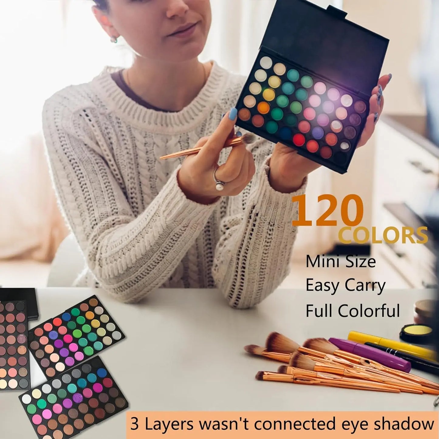 120 Color Eye Makeup Waterproof Make up Nude Eye Shadow Palette Glitter Matte Pigmented