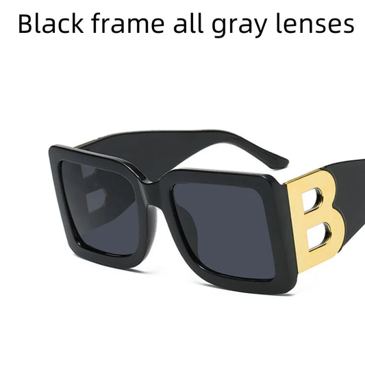 Women's Sunglasses Large Frame Square B Letter Trendy Vintage Fashionable Wear