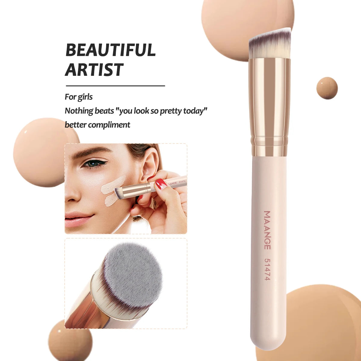 MAANGE 7pcs/set Makeup Brushes for Cosmetic Foundation Powder Concealer Blush Brush