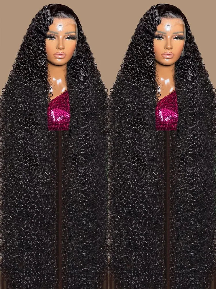 MossilyHd 13x6 Lace Wig Human Hair Curly Wig For Women 40 Inch Brazilian Pre Plucked 13x4 Deep Wave Water Wave Lace Frontal Wigs