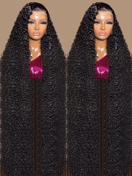 MossilyHd 13x6 Lace Wig Human Hair Curly Wig For Women 40 Inch Brazilian Pre Plucked 13x4 Deep Wave Water Wave Lace Frontal Wigs
