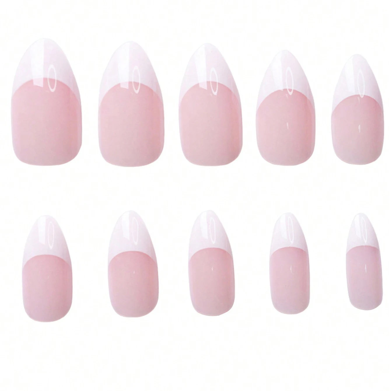 360/150pcs/box Nude Pink Almond French False Nails White Tip Design Short Wearing Fake Nails