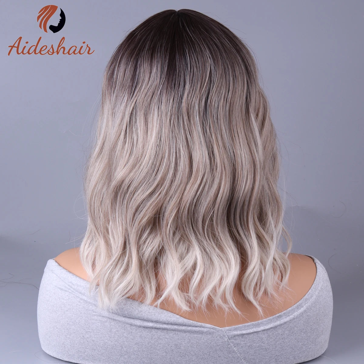 Synthetic wig 2023 New Internet celebrity style with fringe gradually light gray wigs