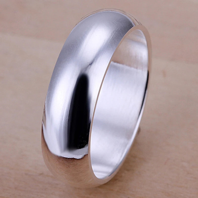 High Quality 925 Sterling Silver Rings Fashion Simple Round Circle Rings For Women Party Jewelry