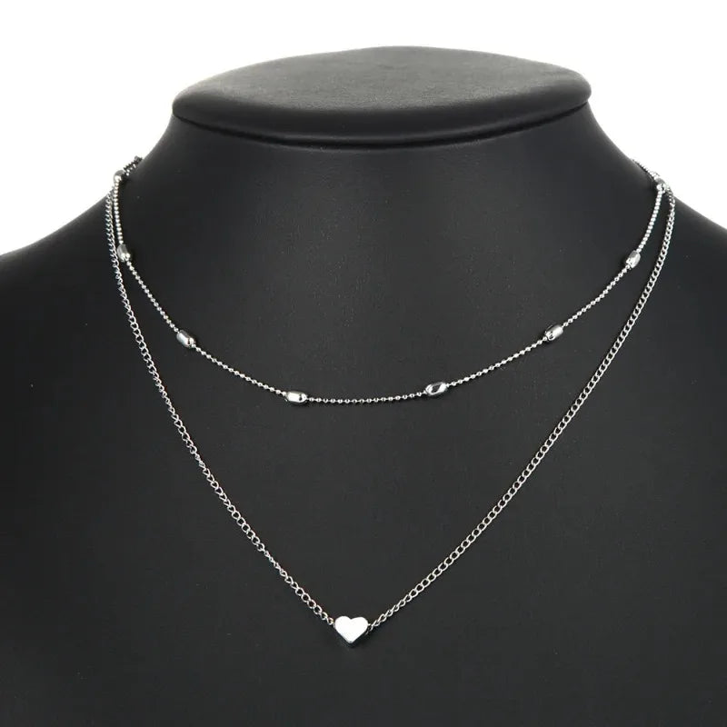 New Minimalist Clavicle Necklaces for Women Heart Love pendants Neck Chain Fashion