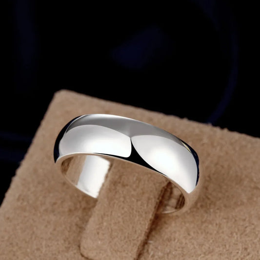 High Quality 925 Sterling Silver Rings Fashion Simple Round Circle Rings For Women Party Jewelry
