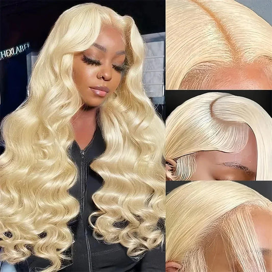 30 40 Inch 613 Hd Lace Frontal Wigs 13x4 13x6 Body Wave Human Hair Wigs Brazilian 220 Density Blonde transparent Lace Front Wig
