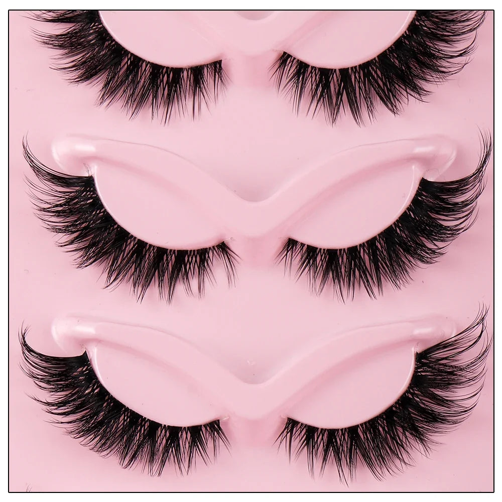 5 Pairs Cat Eye Lashes Faux Mink Eyelashes Natural long Manga Lashes Winged End Eye Elongated