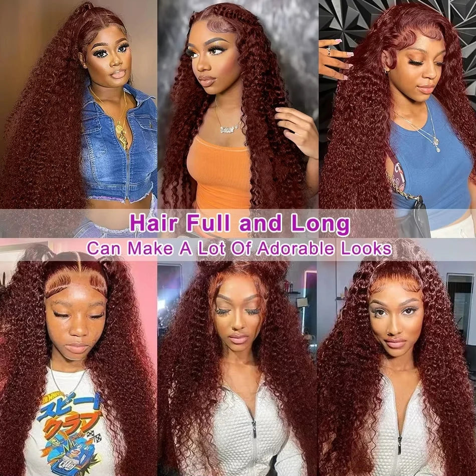 30 Inch 13x6 Chocolate Brown Deep Wave HD Lace Front Human Hair Wig 100% Brazilian Water Wave Curly Lace Frontal Human Hair Wigs