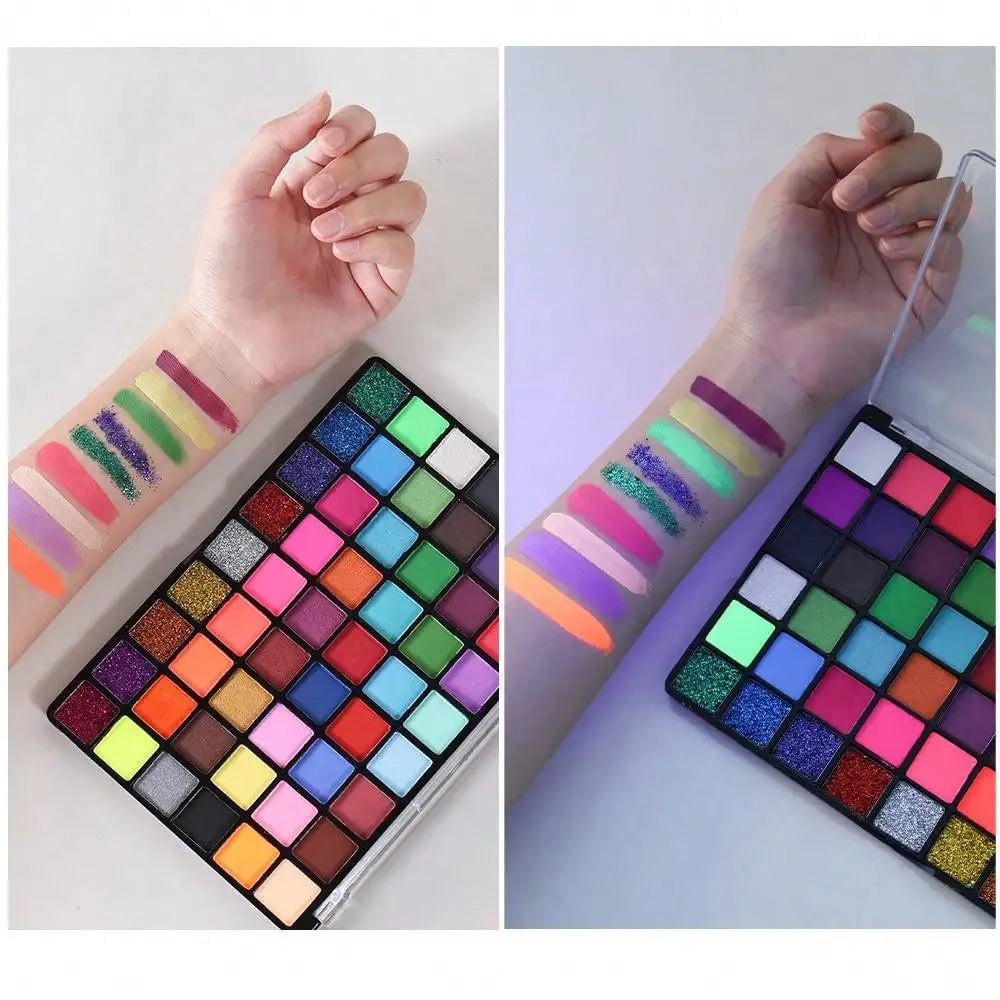1 box of 54-color face painting set, water-activated eyeliner palette, main makeup, palette paint powder,