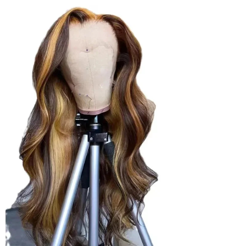 427 Color Body Wave Highlight Ombre 13X4 Lace Front Human Hair 40 Inch Transparent 13X6 HD