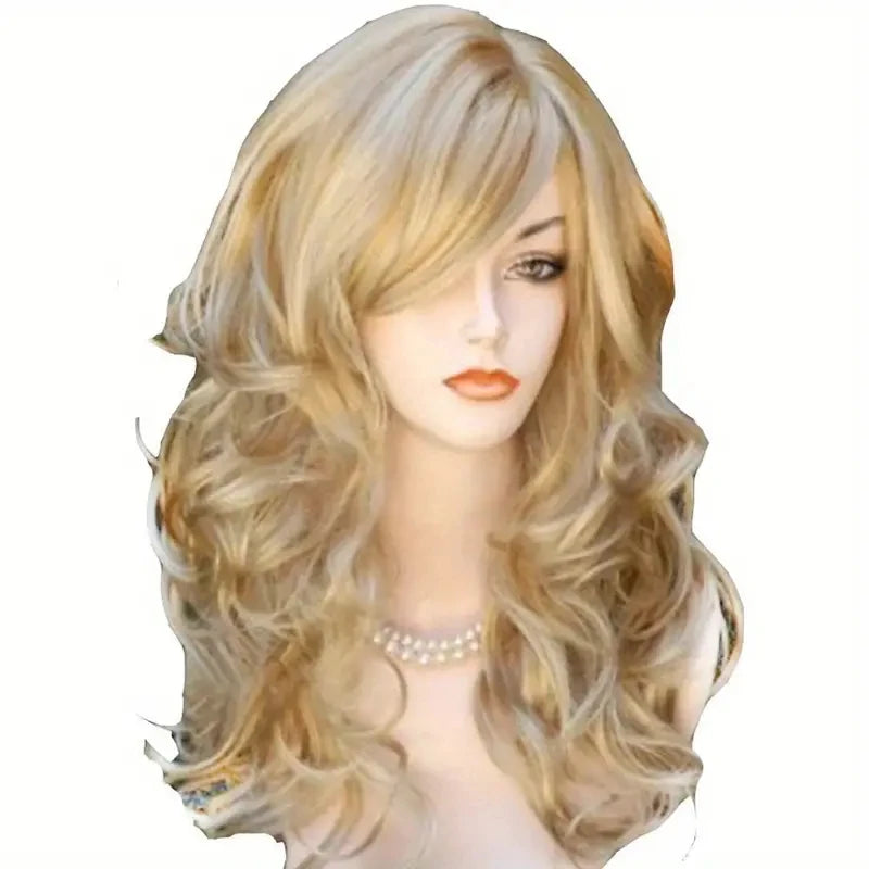 22 Inch Deep Wave Synthetic Fiber Hair Wigs For Women Girls Hair Replacement Wigs