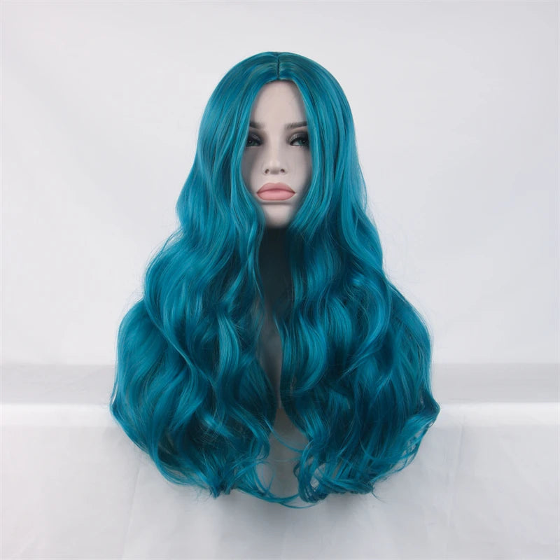 Wavy Womans Wigs Synthetic Hair Wigs For Women Cosplay Wig Long Colorful Wig Pink Purple Green Brown