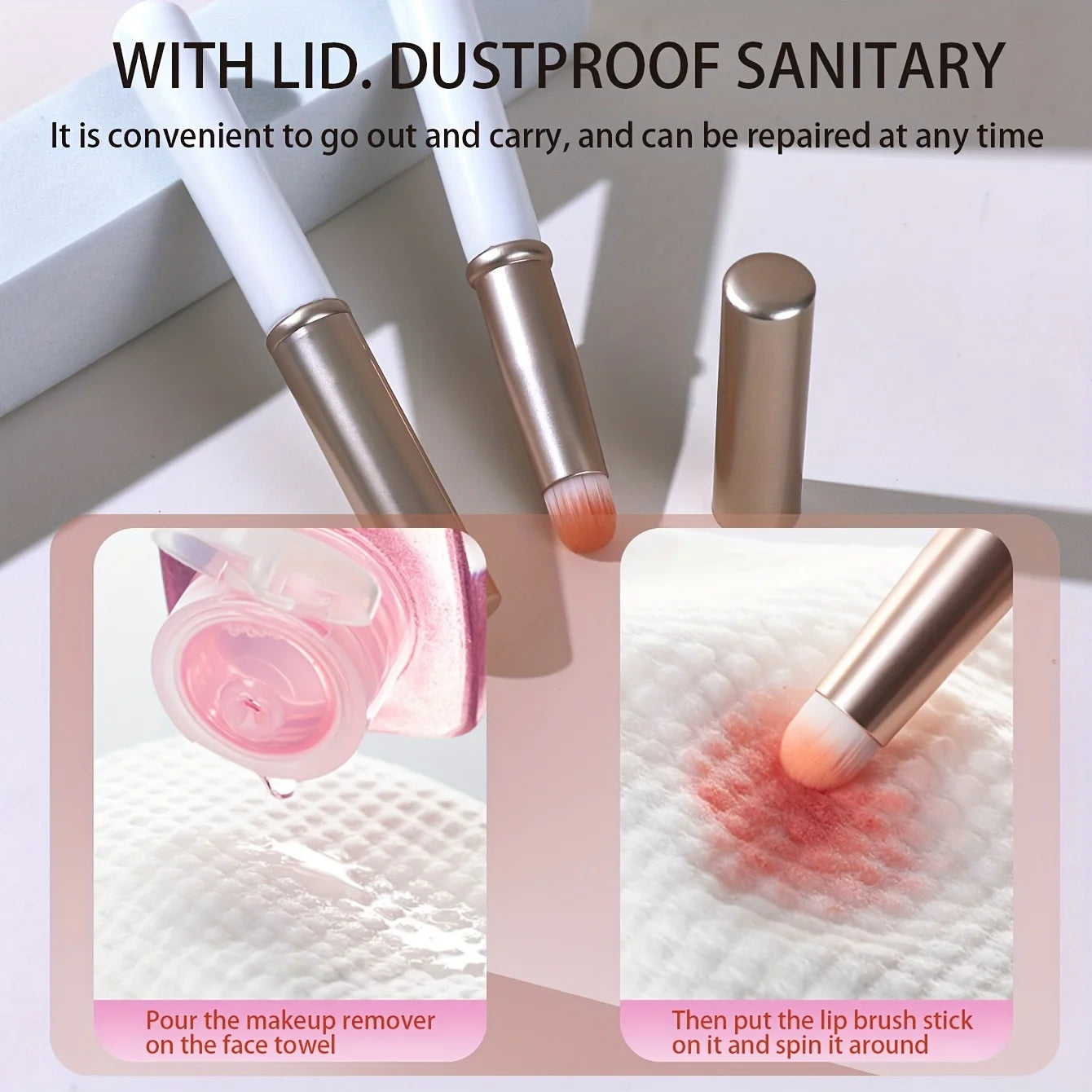 1 Lip Brush, Concealer Brush, Lip Gloss Brush, Concealer Brush With Cover, Makeup Tool Soft Brush